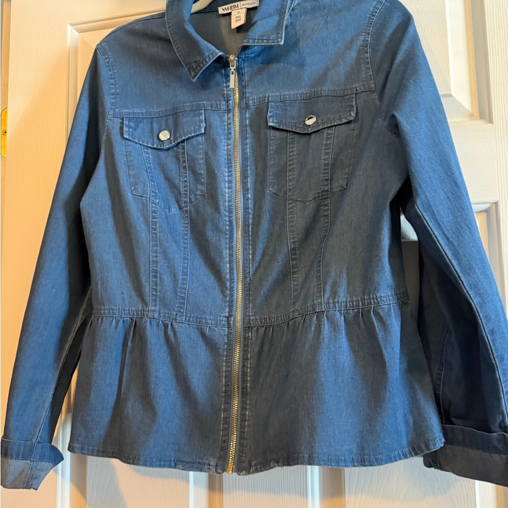 White House Black Market Blue Denim Jacket